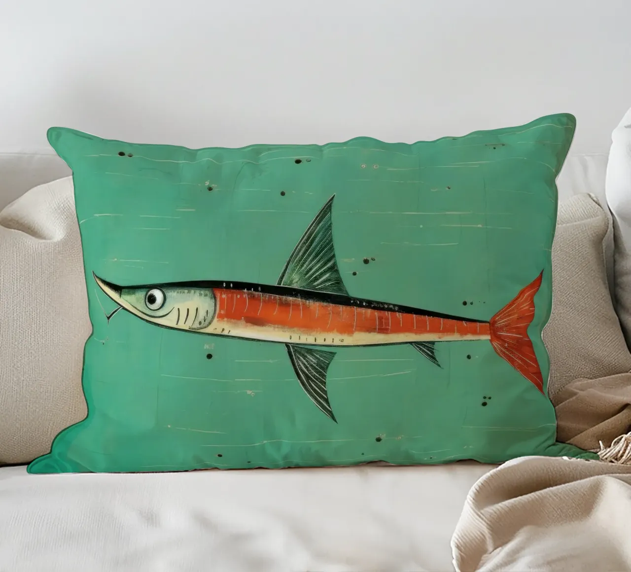 Barracuda minimo 3 cuscino da Minimal Animal Art