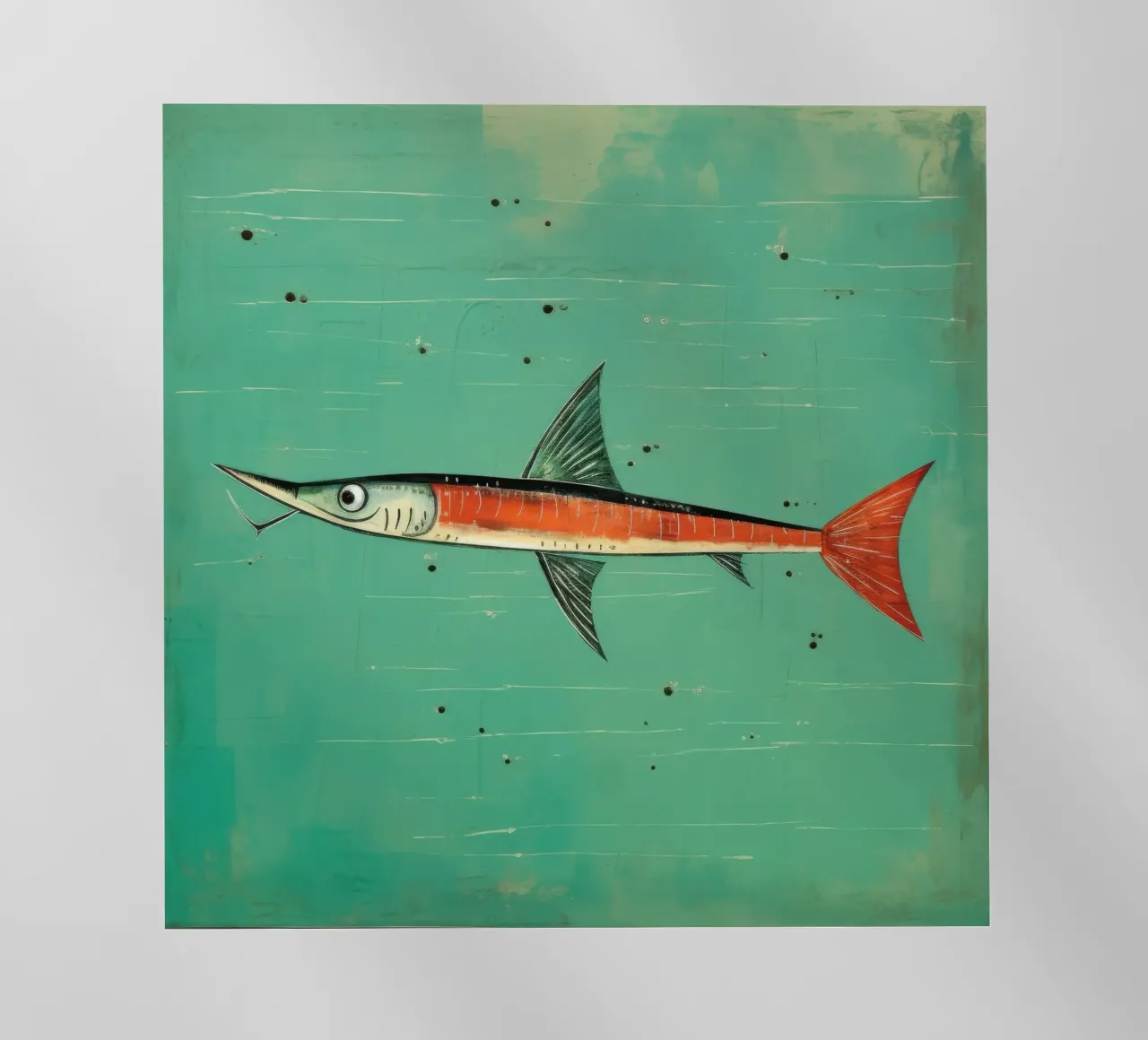 Barracuda minimo 3 pellicola backlit da Minimal Animal Art