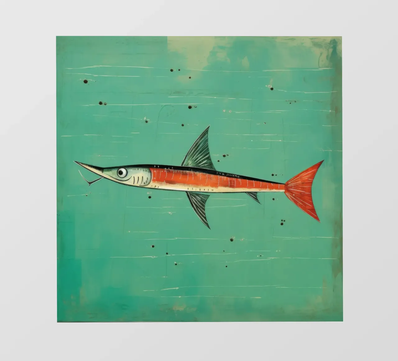 Barracuda minimo 3 pellicola backlit da Minimal Animal Art