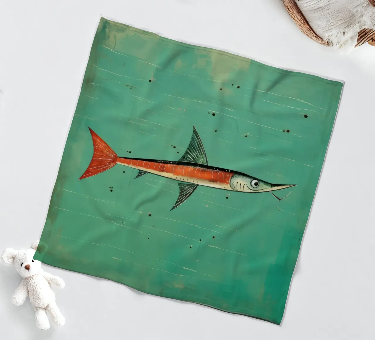 Minimaal Barracuda fleecedeken van Minimal Animal Art