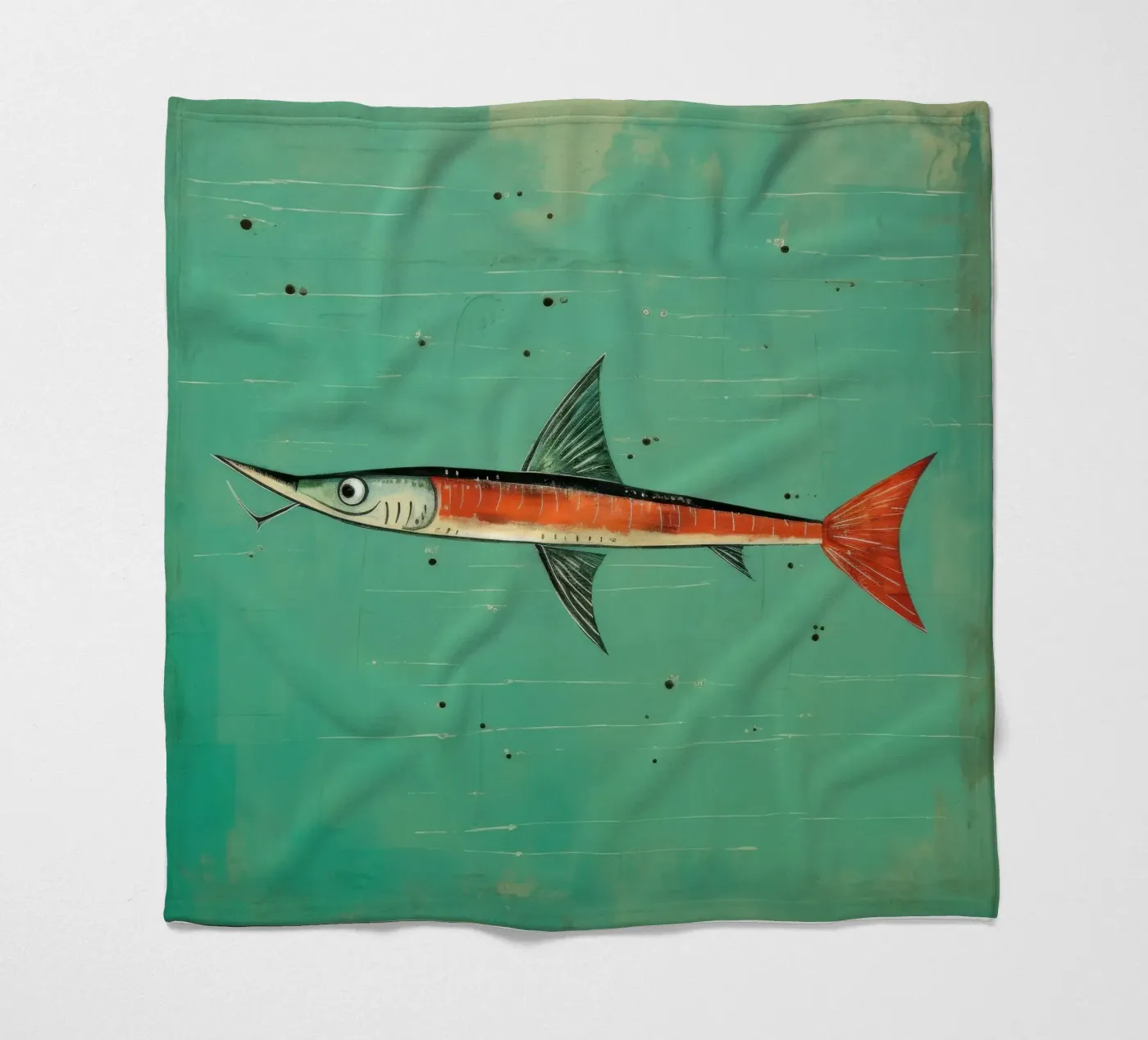 Minimal Barracuda Fleecedecke von Minimal Animal Art