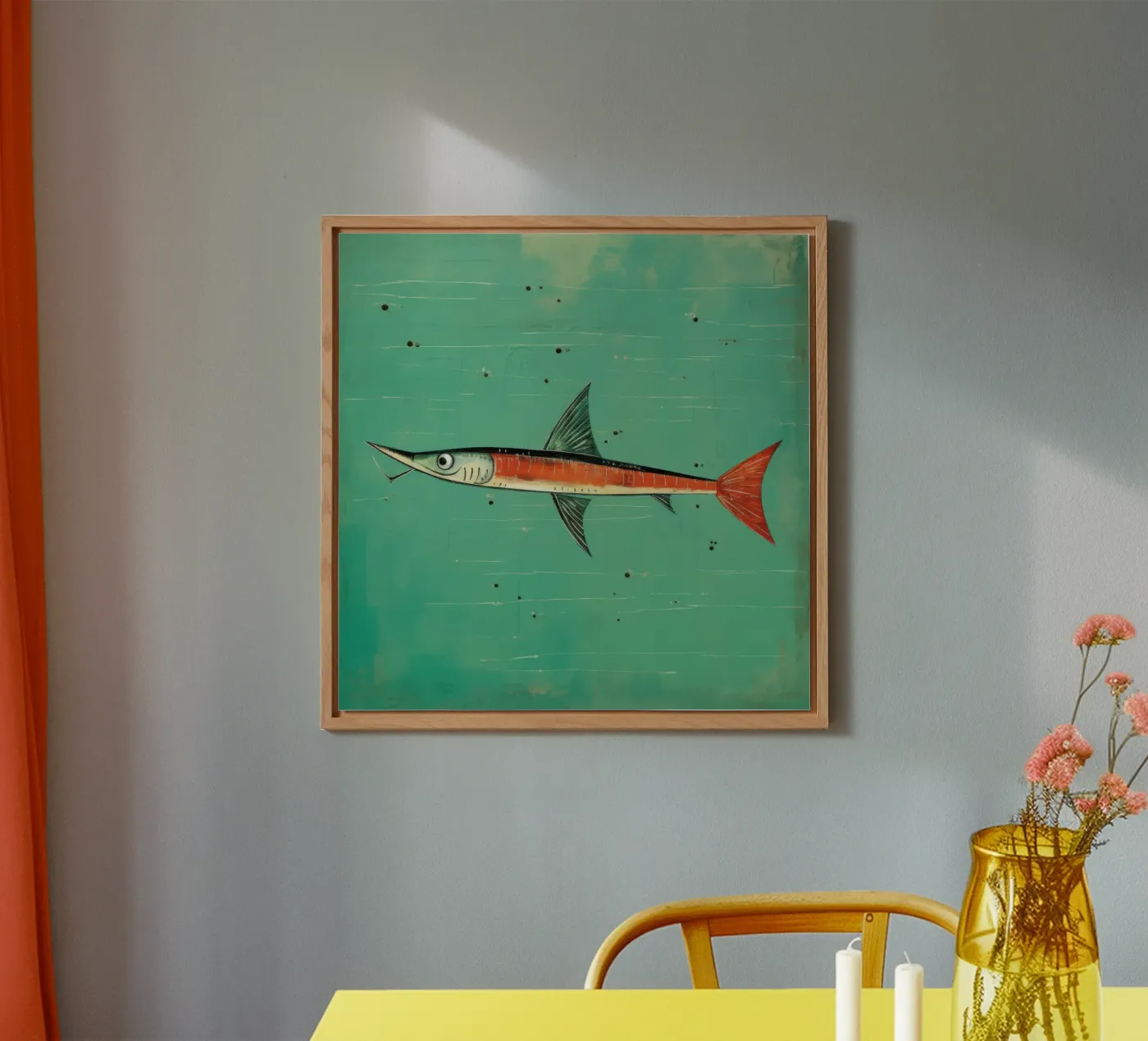 Barracuda minimo alluminio dibond da Minimal Animal Art