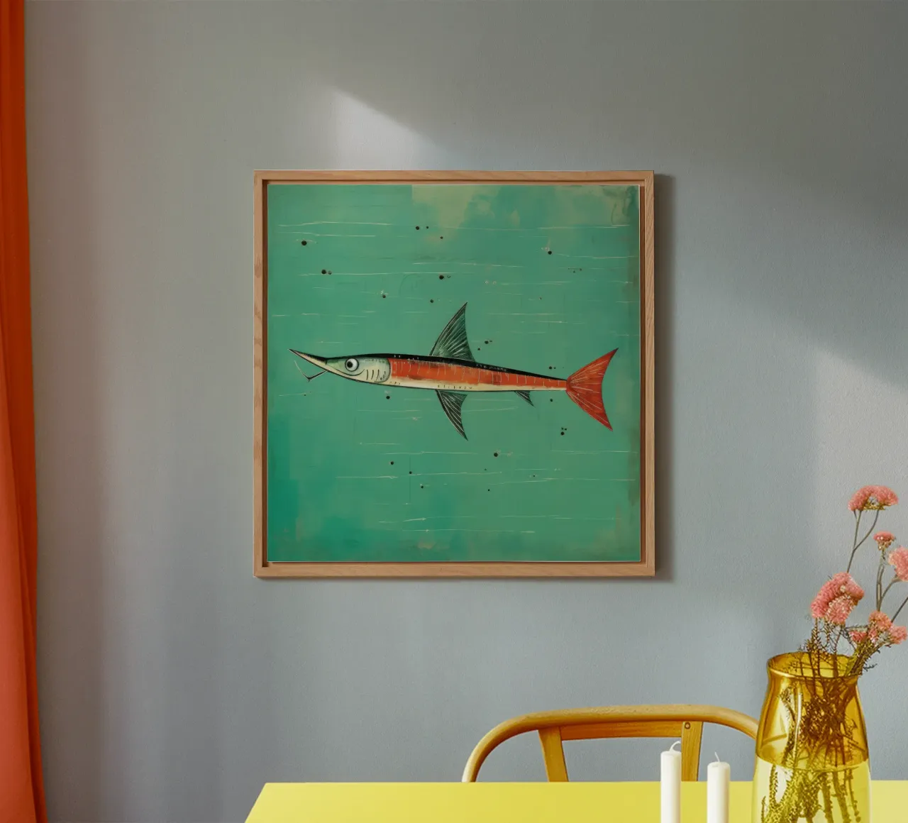 Barracuda minimo 3 alluminio dibond da Minimal Animal Art