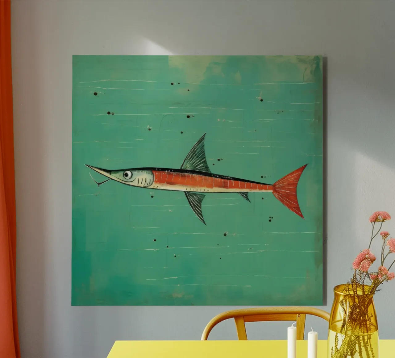 Barracuda minimo 3 alluminio dibond da Minimal Animal Art