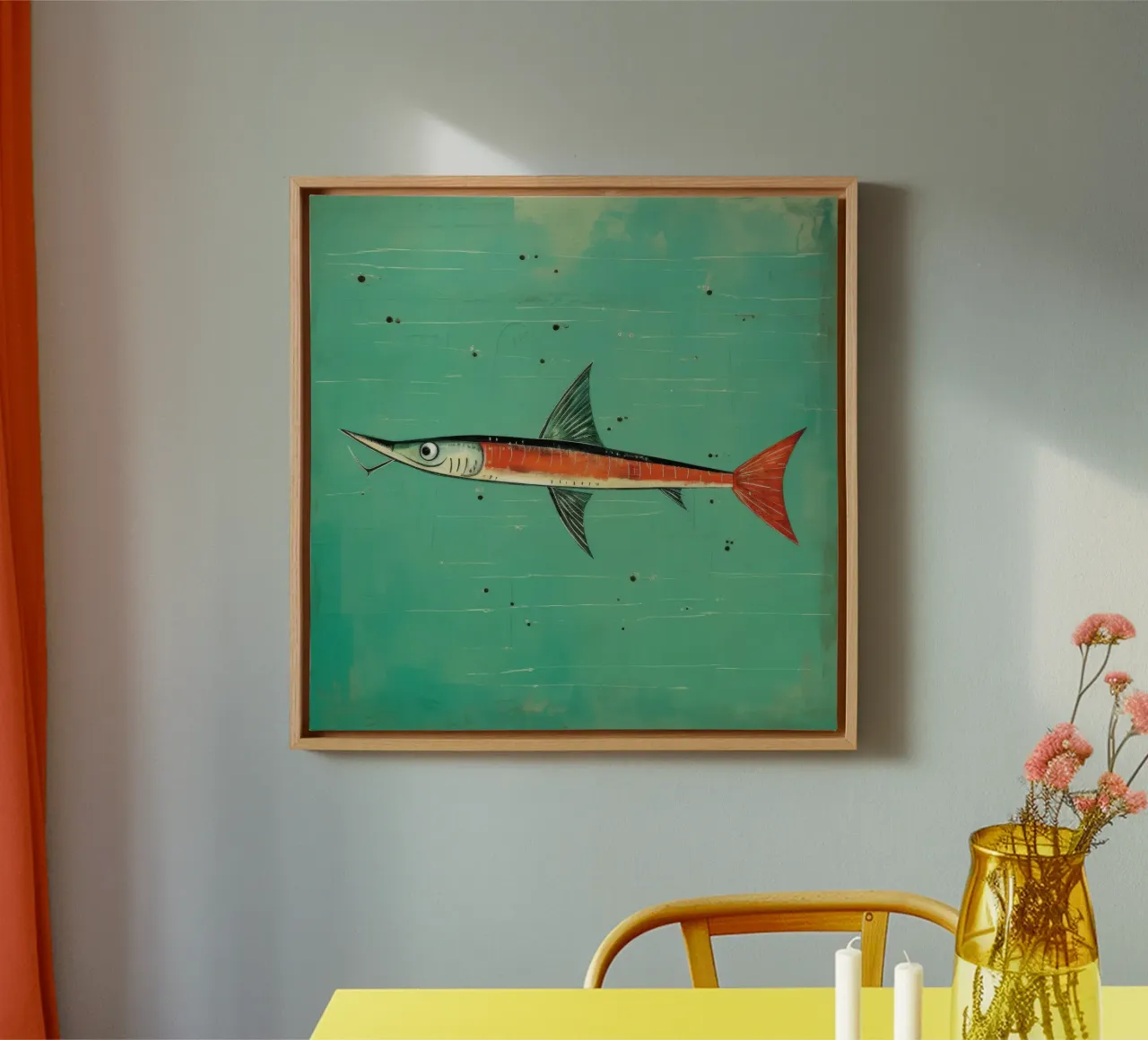 Barracuda minimo tela da Minimal Animal Art