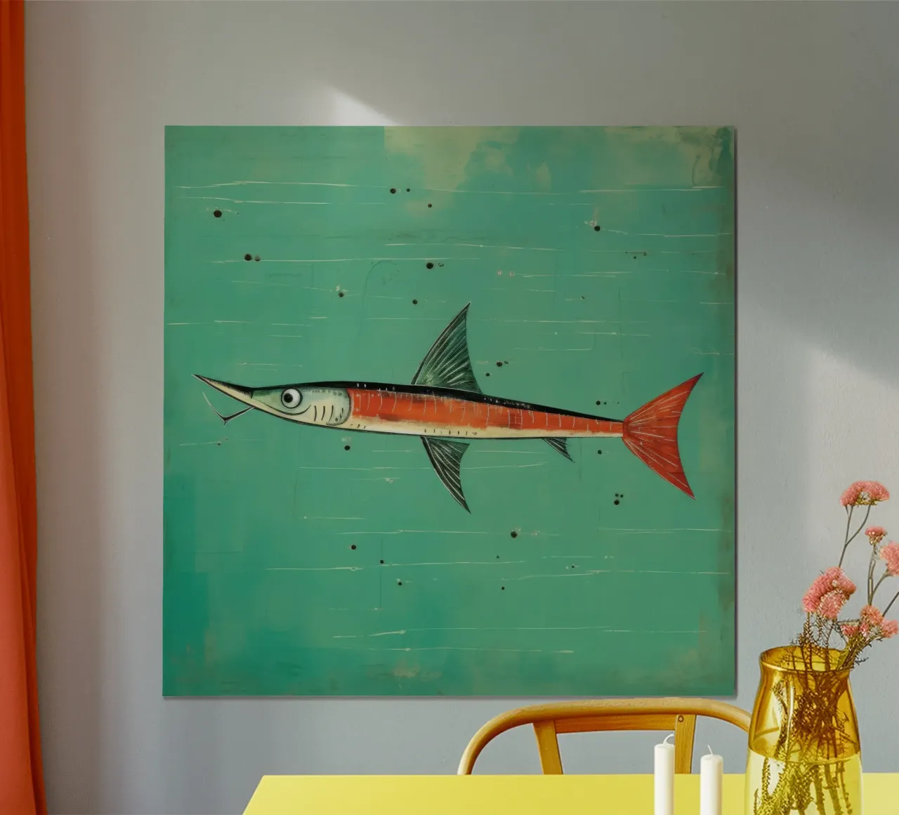 Barracuda minimo 3 carta hahnemühle da Minimal Animal Art