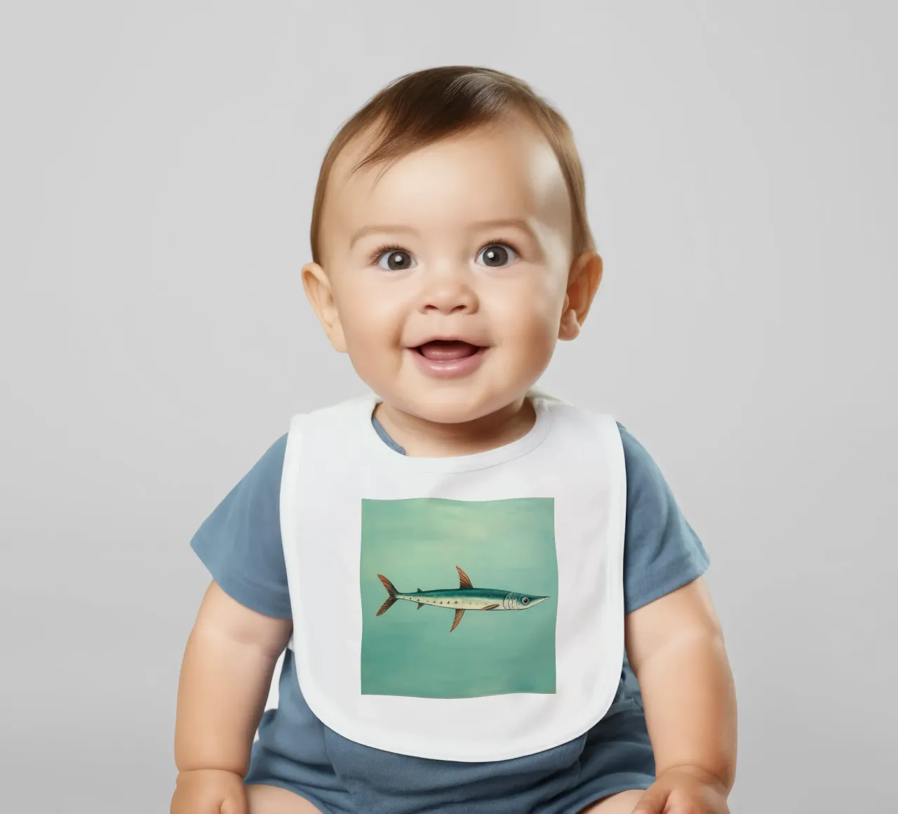 Barracuda minimo 4 bavaglino da Minimal Animal Art