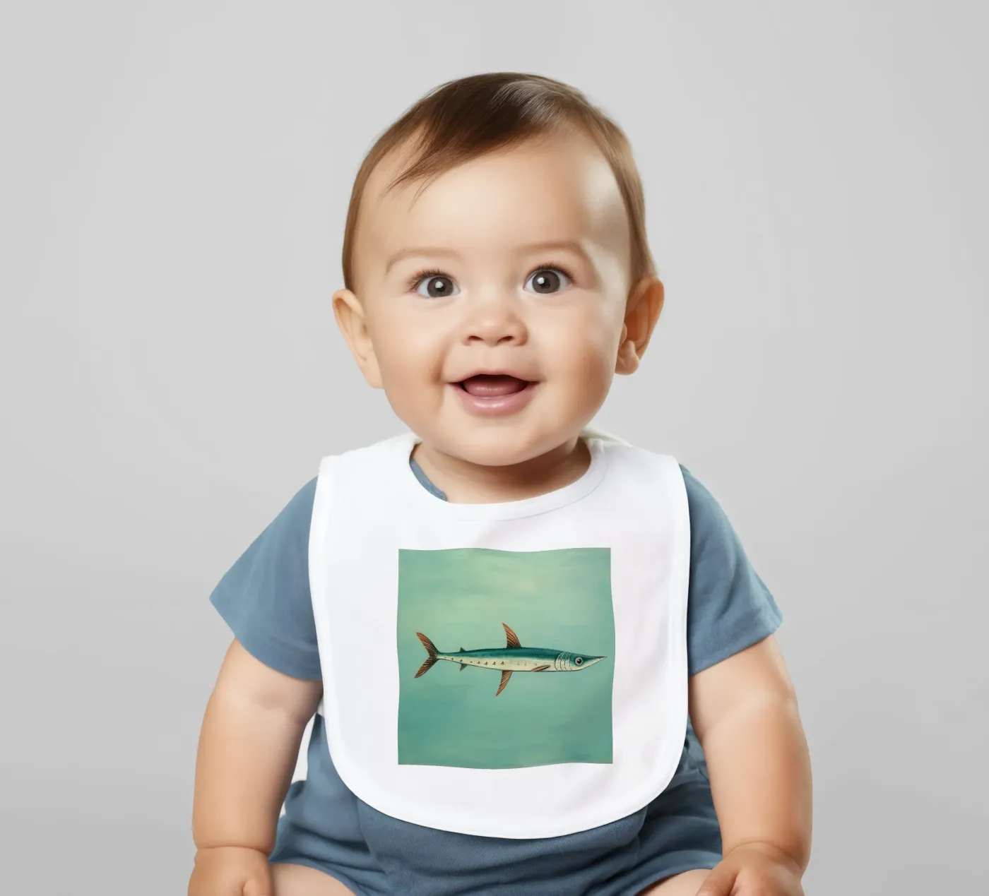 Barracuda minimal bavoir de Minimal Animal Art