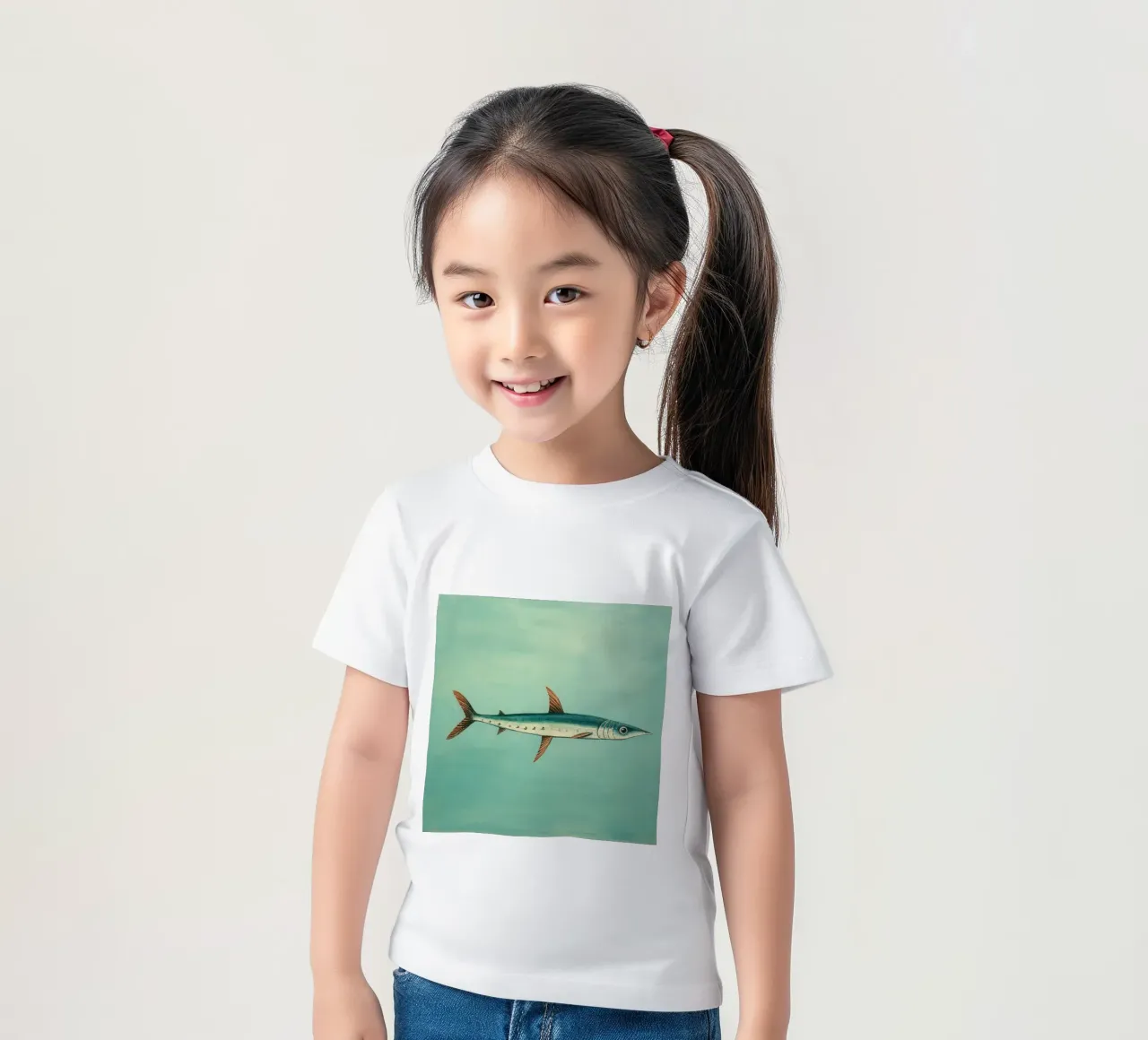Minimum Barracuda t-shirt bambini da Minimal Animal Art