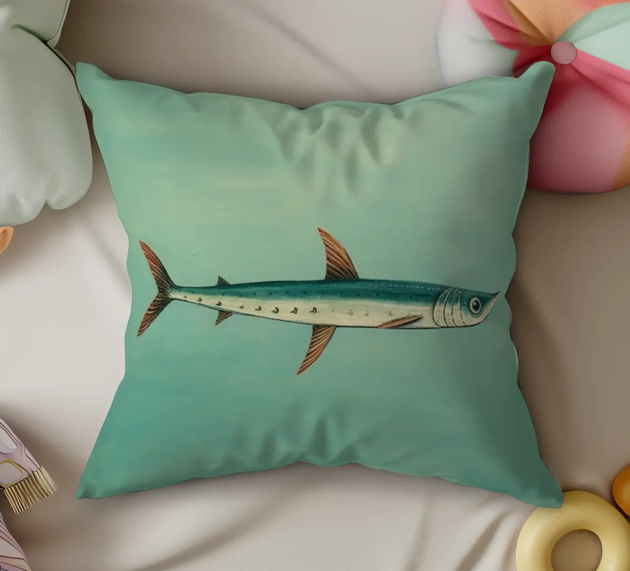 Barracuda minimo 4 cuscino da Minimal Animal Art