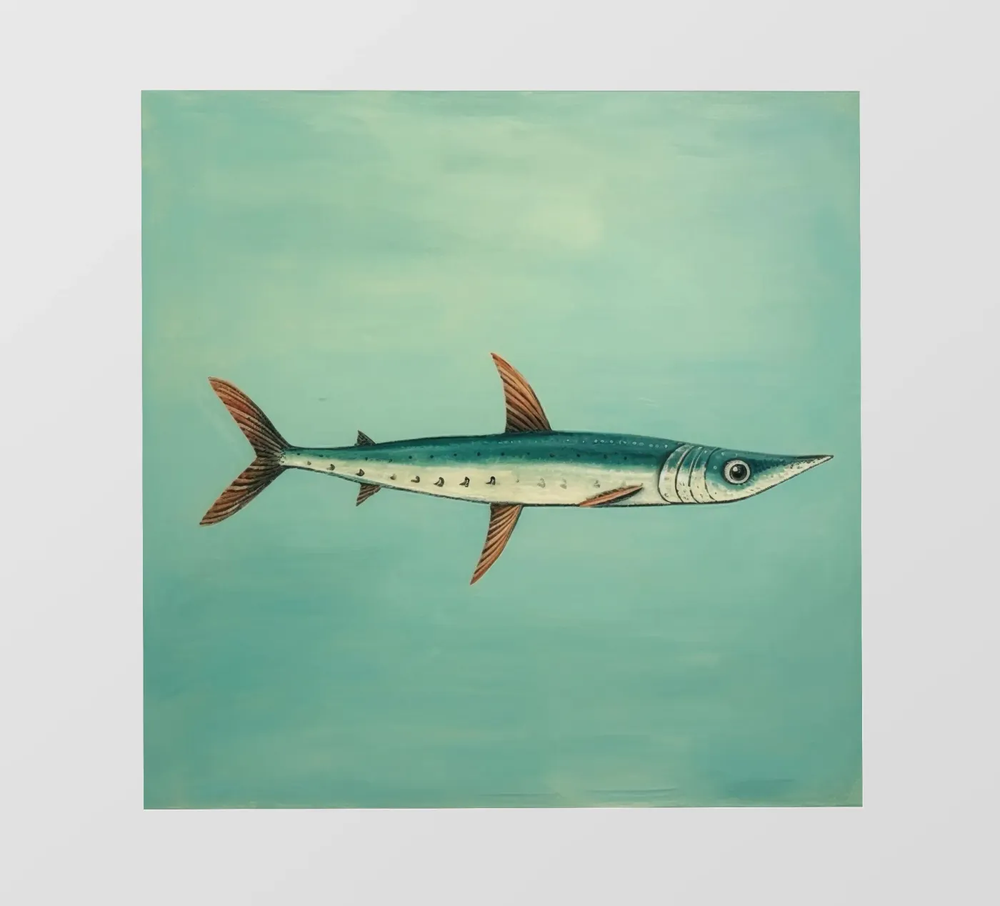 Barracuda minimo pellicola backlit da Minimal Animal Art