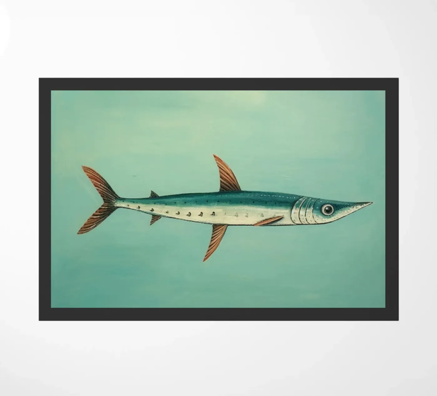 Minimal Barracuda Fußmatte von Minimal Animal Art