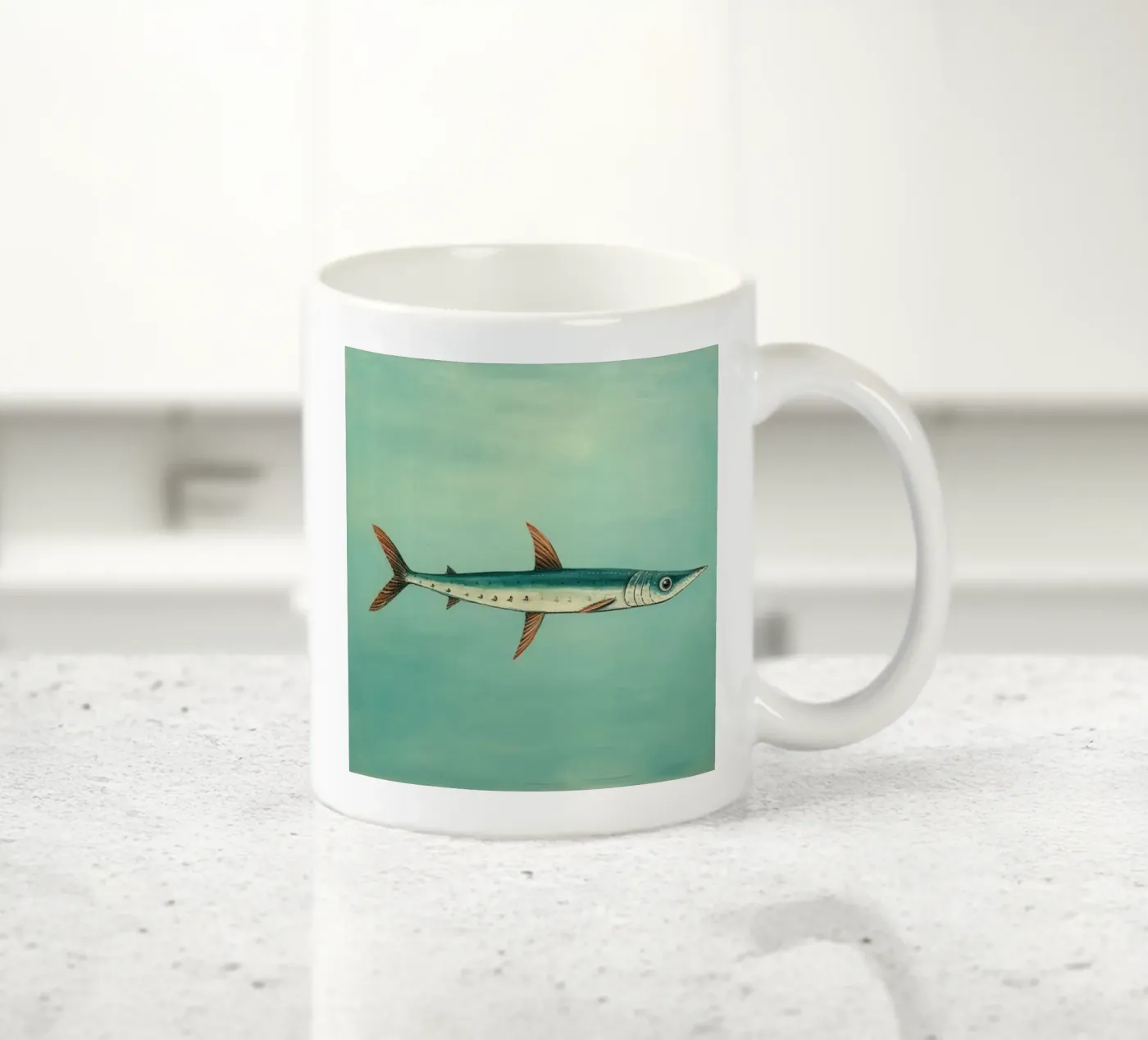 Minimum Barracuda ceramic mug by Minimal Animal Art