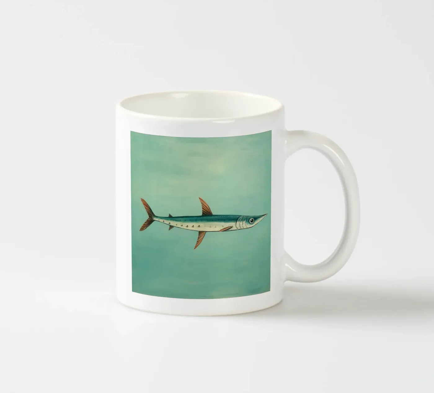Minimum Barracuda ceramic mug by Minimal Animal Art
