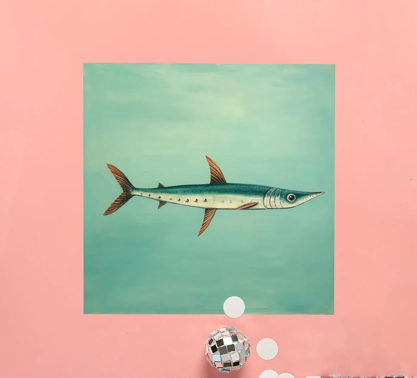 Minimal Barracuda Sticker von Minimal Animal Art