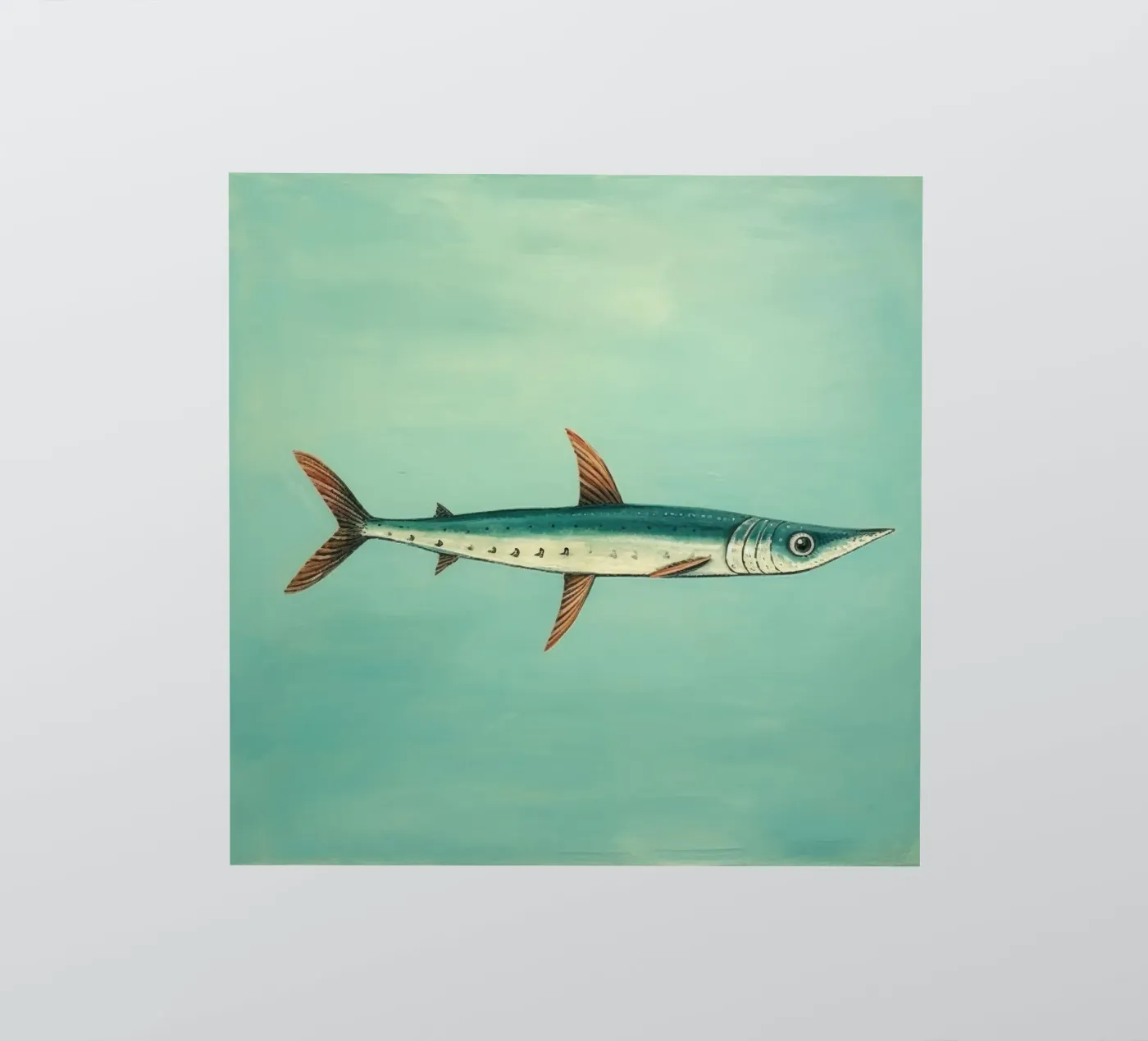 Minimal Barracuda Sticker von Minimal Animal Art
