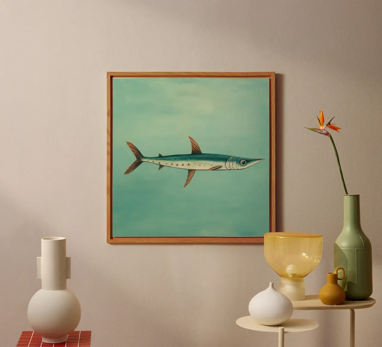 Barracuda minimo 4 alluminio dibond da Minimal Animal Art