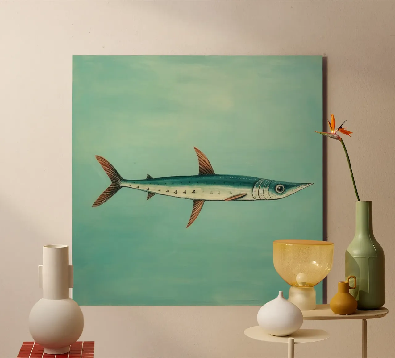 Barracuda minimo 4 alluminio dibond da Minimal Animal Art