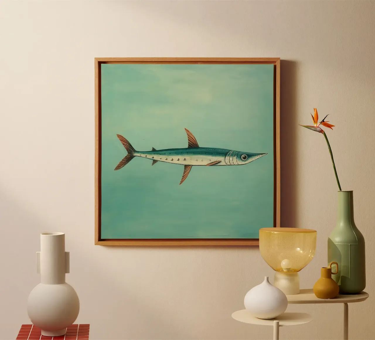Barracuda minimo 4 tela da Minimal Animal Art