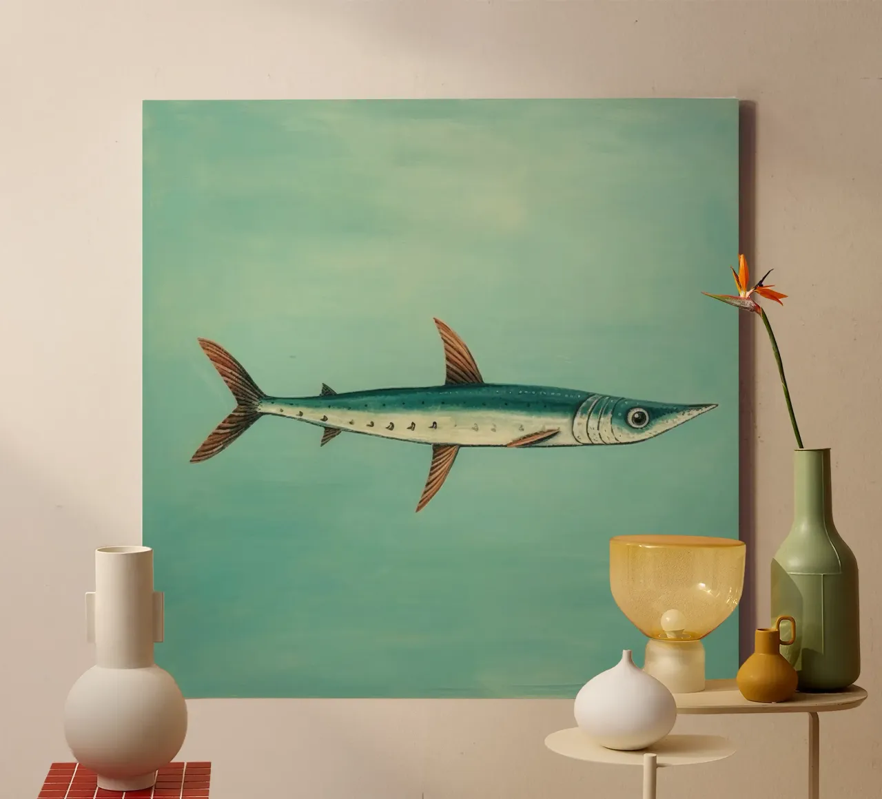Barracuda minimo 4 tela da Minimal Animal Art