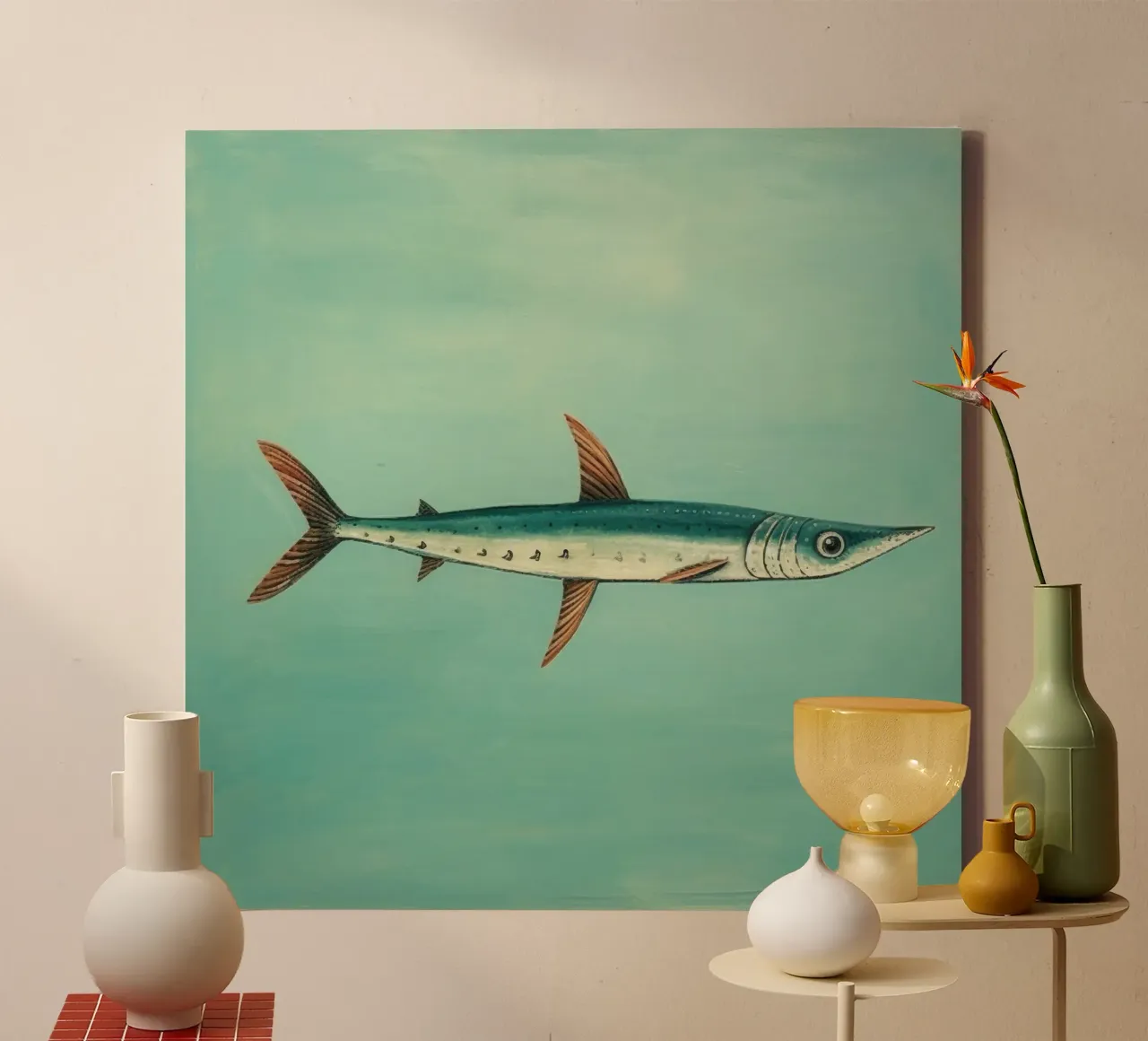 Minimum Barracuda tela da Minimal Animal Art