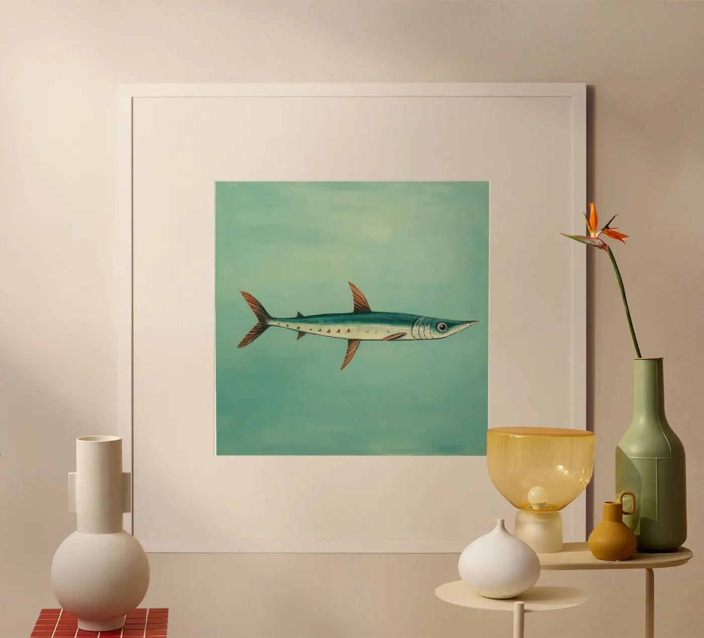Minimum Barracuda poster by Minimal Animal Art