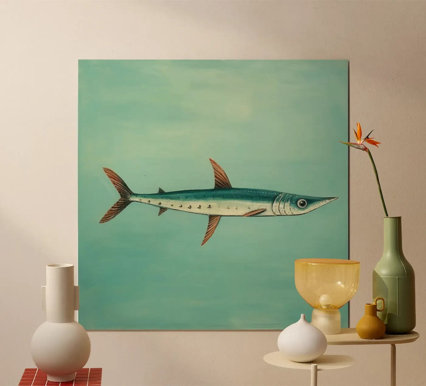 Minimum Barracuda poster by Minimal Animal Art