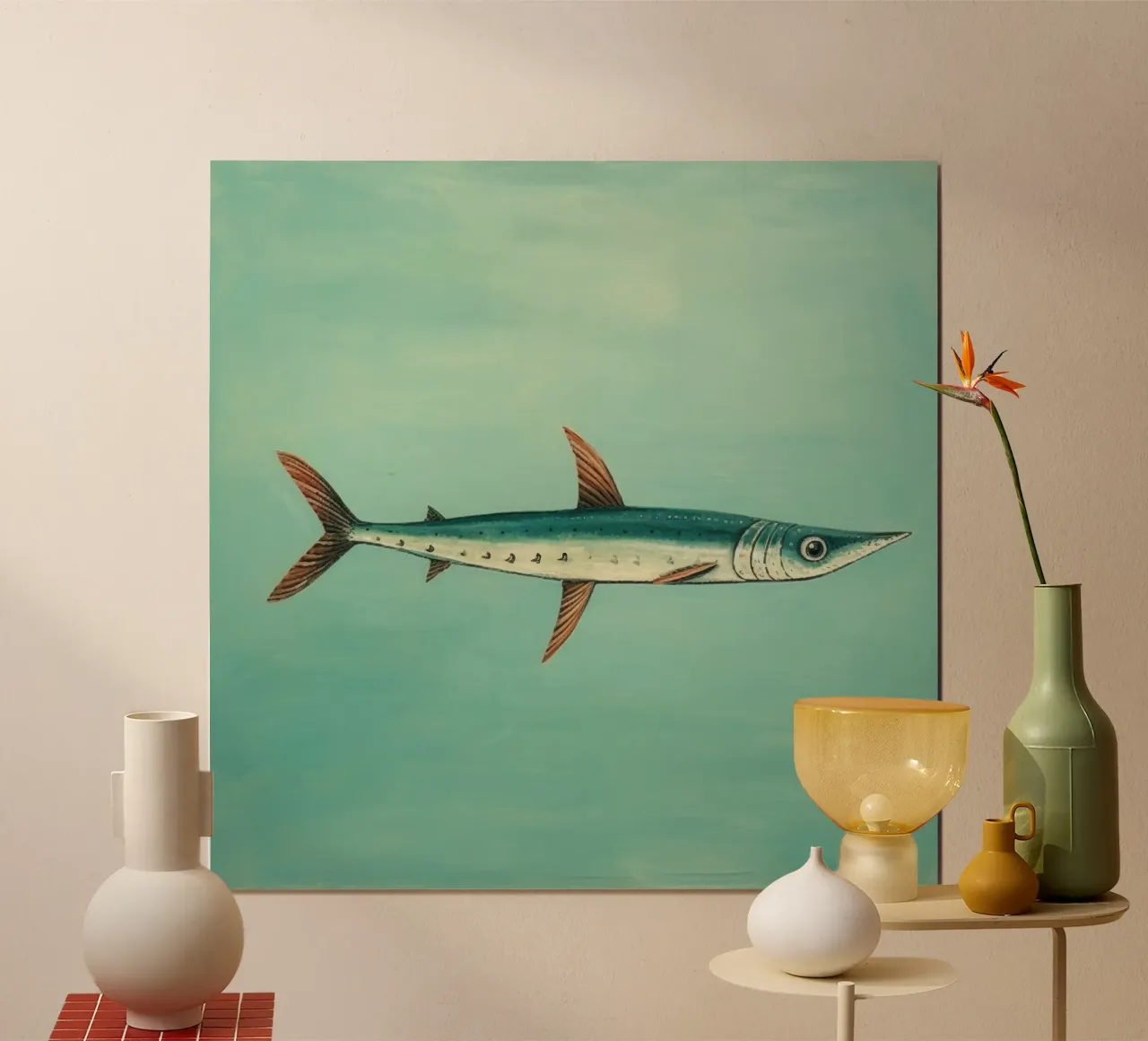 Minimum Barracuda poster da Minimal Animal Art