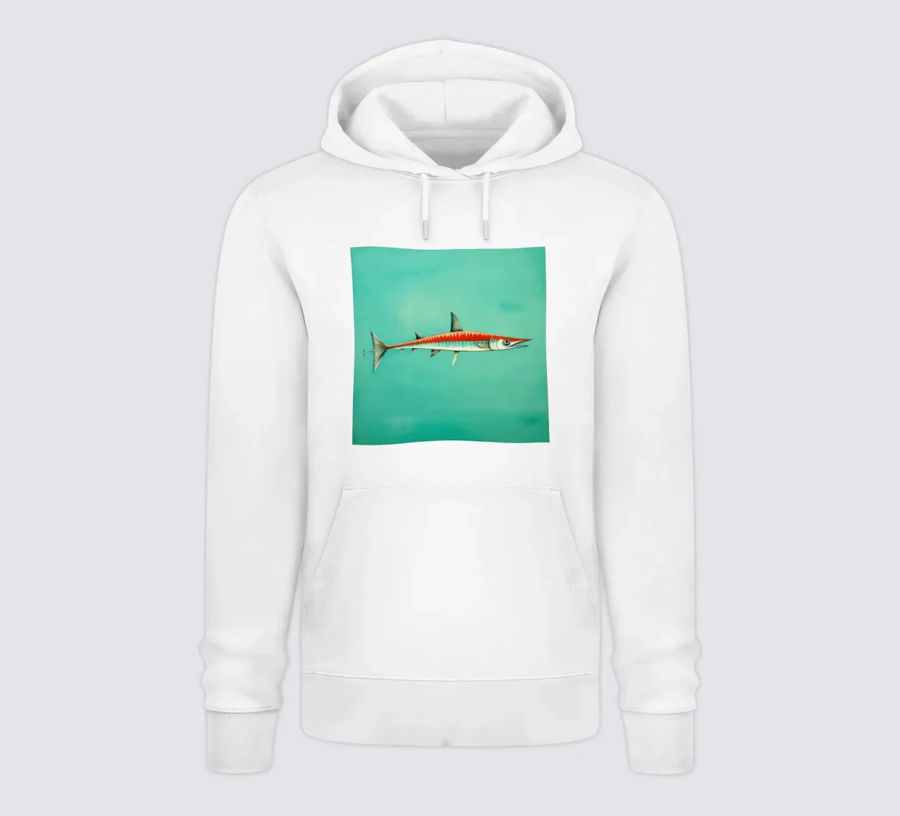 Barracuda minimo 1 felpa con cappuccio da Minimal Animal Art