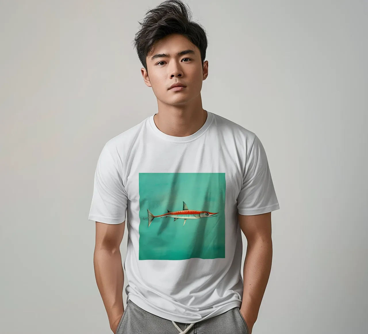 Barracuda minimo 1 t-shirt da Minimal Animal Art