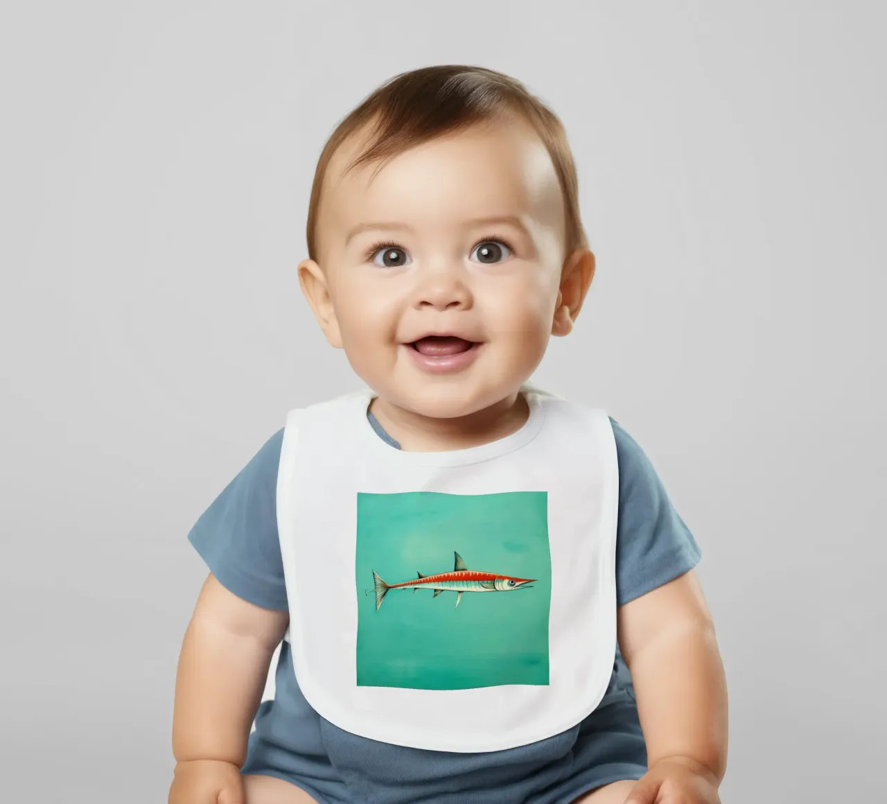 Barracuda minimo 1 bavaglino da Minimal Animal Art