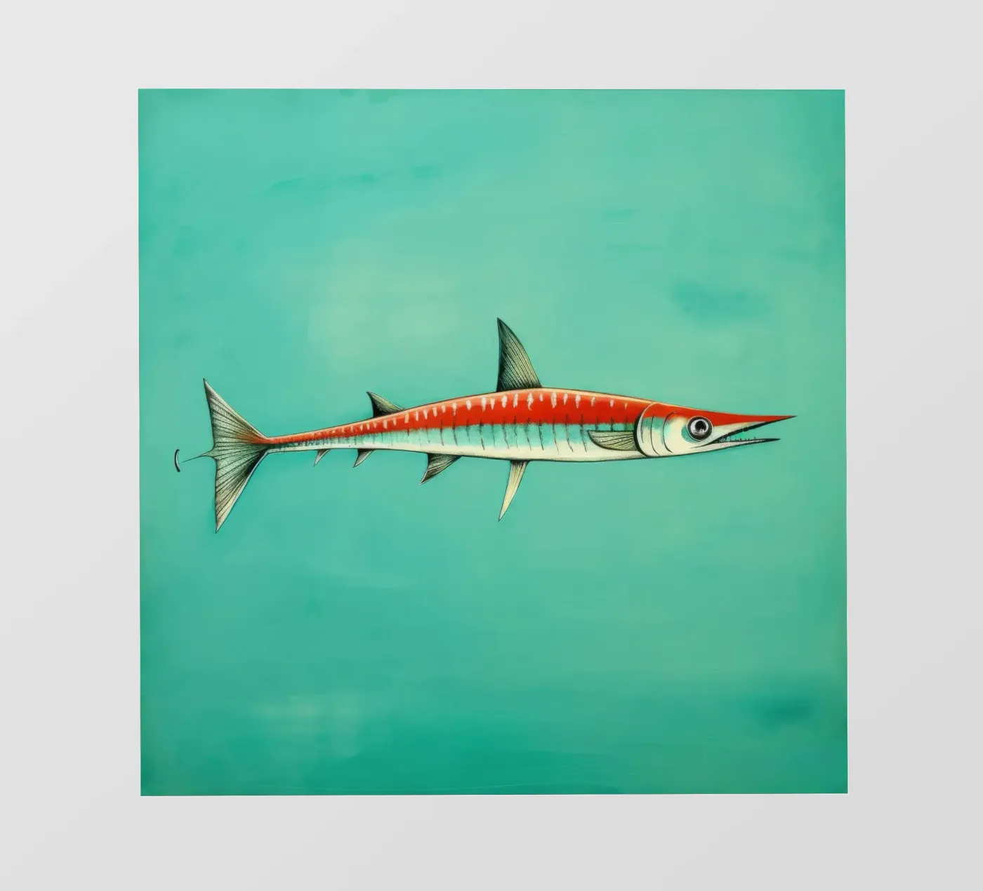 Minimal Barracuda Fototapete von Minimal Animal Art