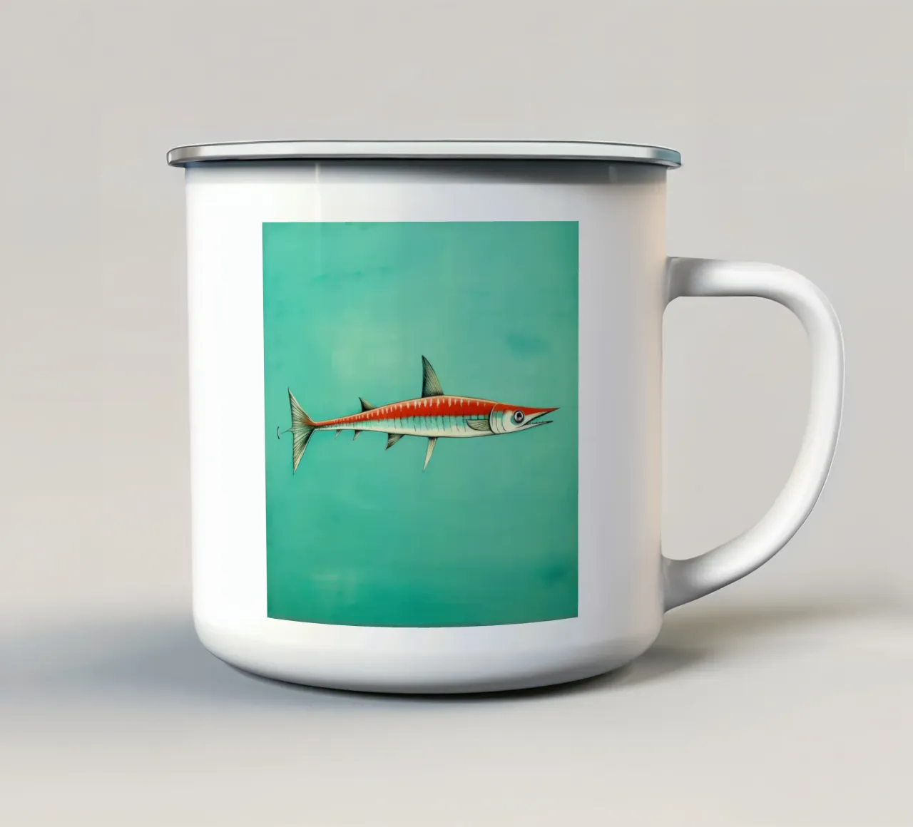 Barracuda minimo 1 tazza in smalto da Minimal Animal Art