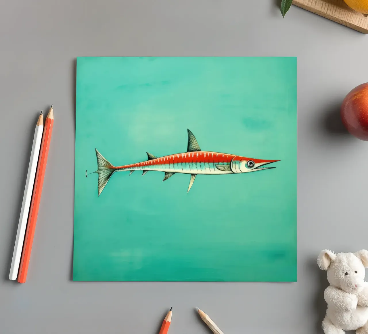 Minimum Barracuda sticker sheet by Minimal Animal Art
