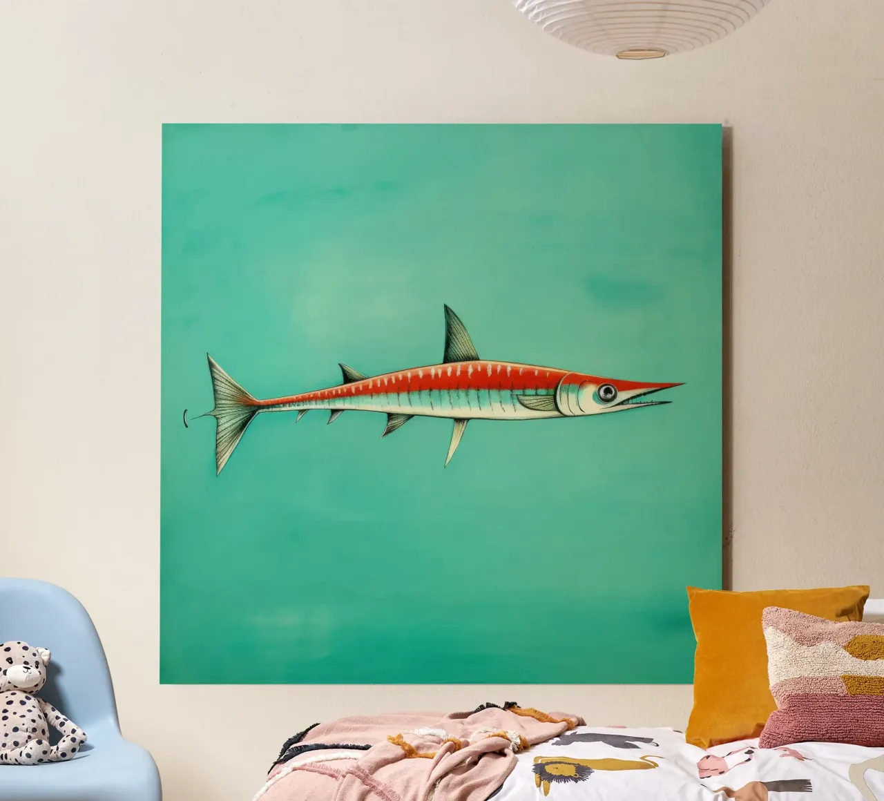 Barracuda minimo 1 alluminio dibond da Minimal Animal Art