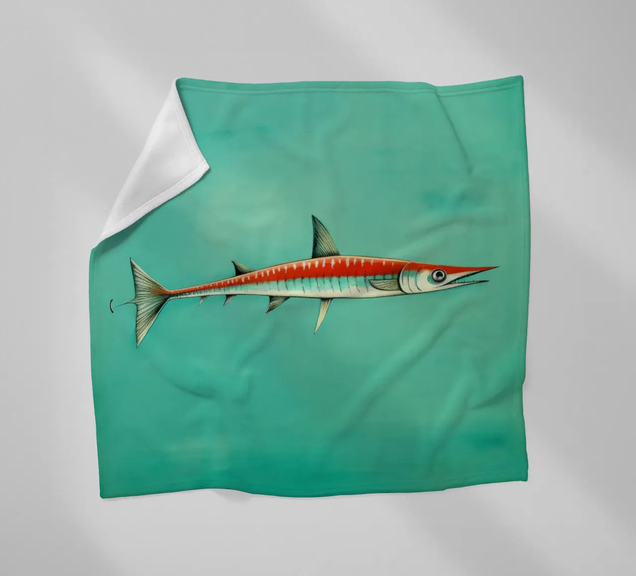 Barracuda minimo 1 coperta in pile da Minimal Animal Art