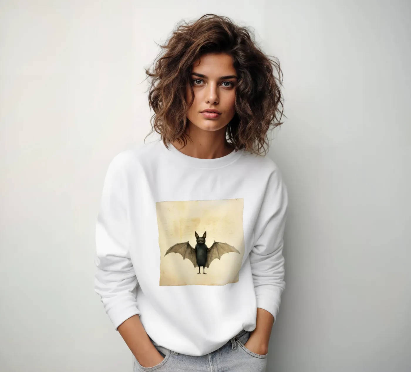 Minimum Bat sweatshirt van Minimal Animal Art