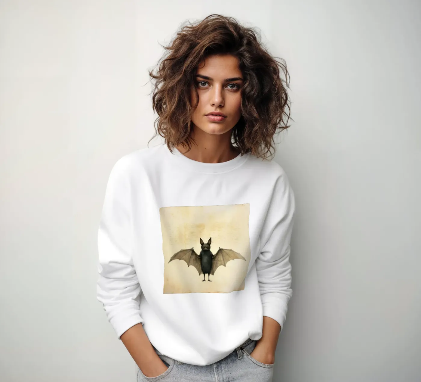 Minimum Bat sweatshirt van Minimal Animal Art