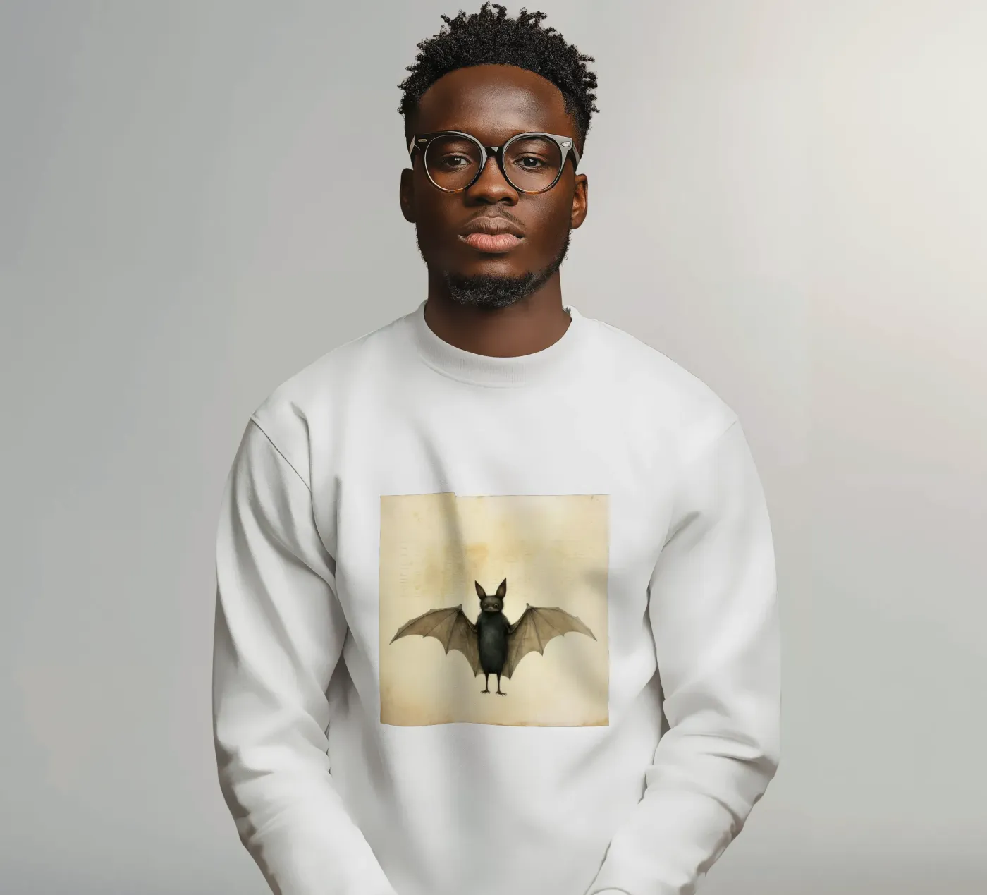 Minimum Bat sweatshirt van Minimal Animal Art