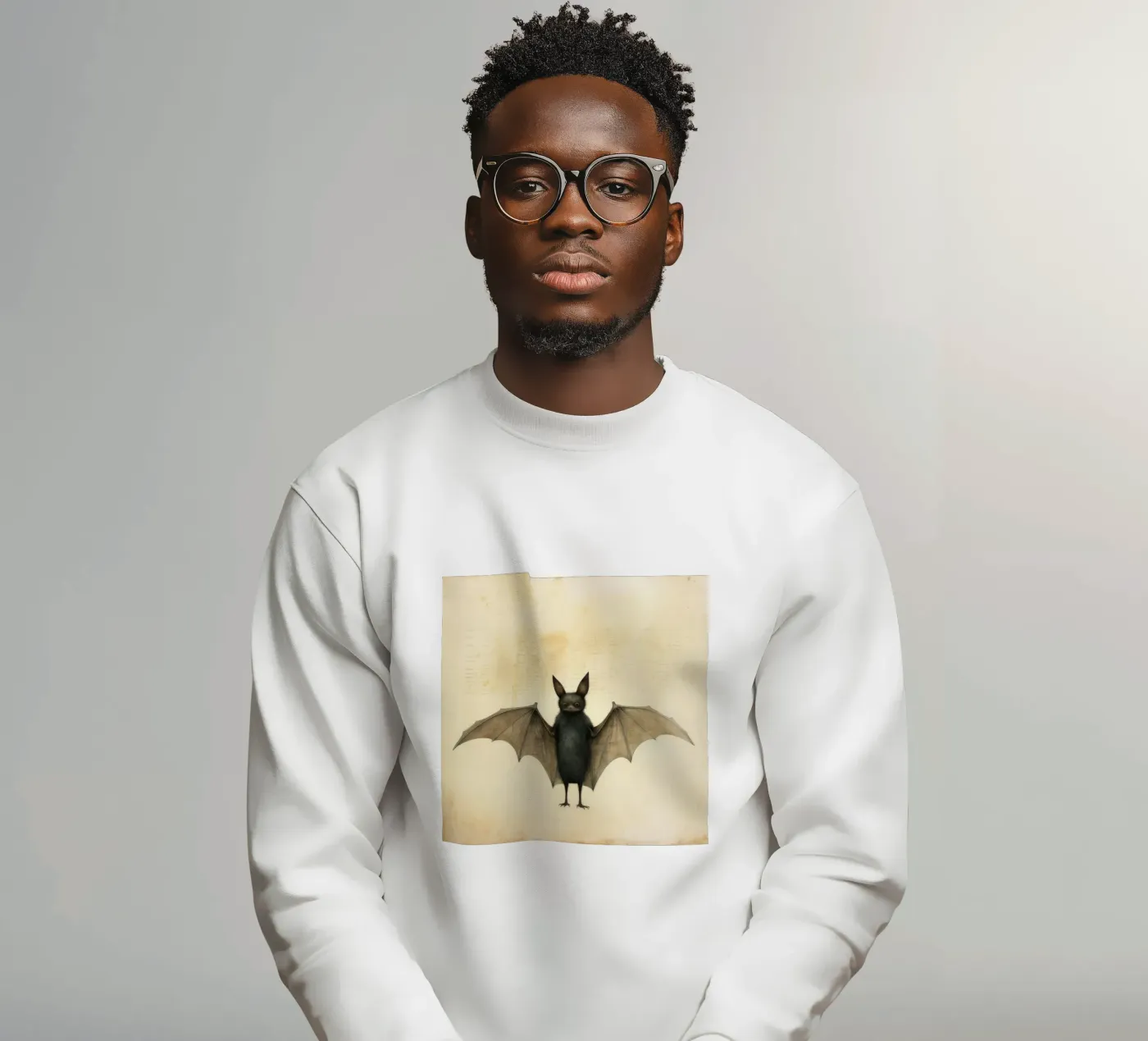 Minimum Bat sweatshirt van Minimal Animal Art