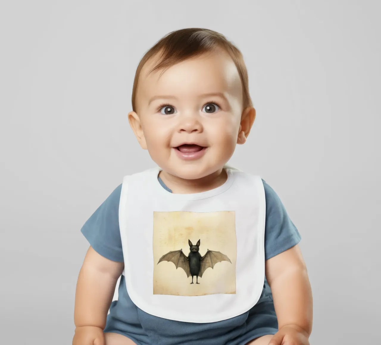 Pipistrello minimo 2 bavaglino da Minimal Animal Art