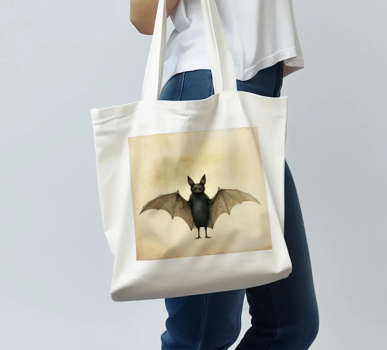 Pipistrello minimo 2 borsa in juta da Minimal Animal Art