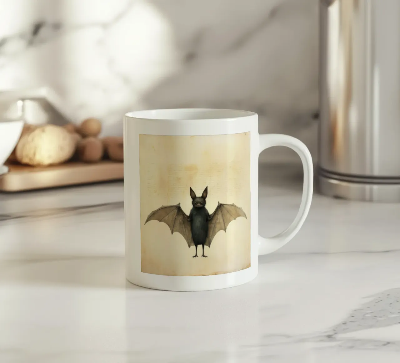 Chauve-souris minimale 2 mug en céramique de Minimal Animal Art