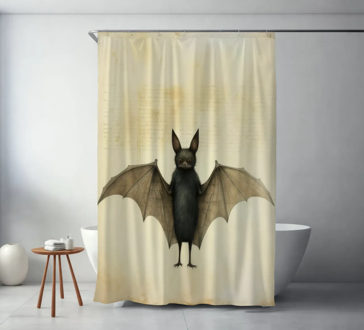 Minimum Bat Duschvorhang von Minimal Animal Art