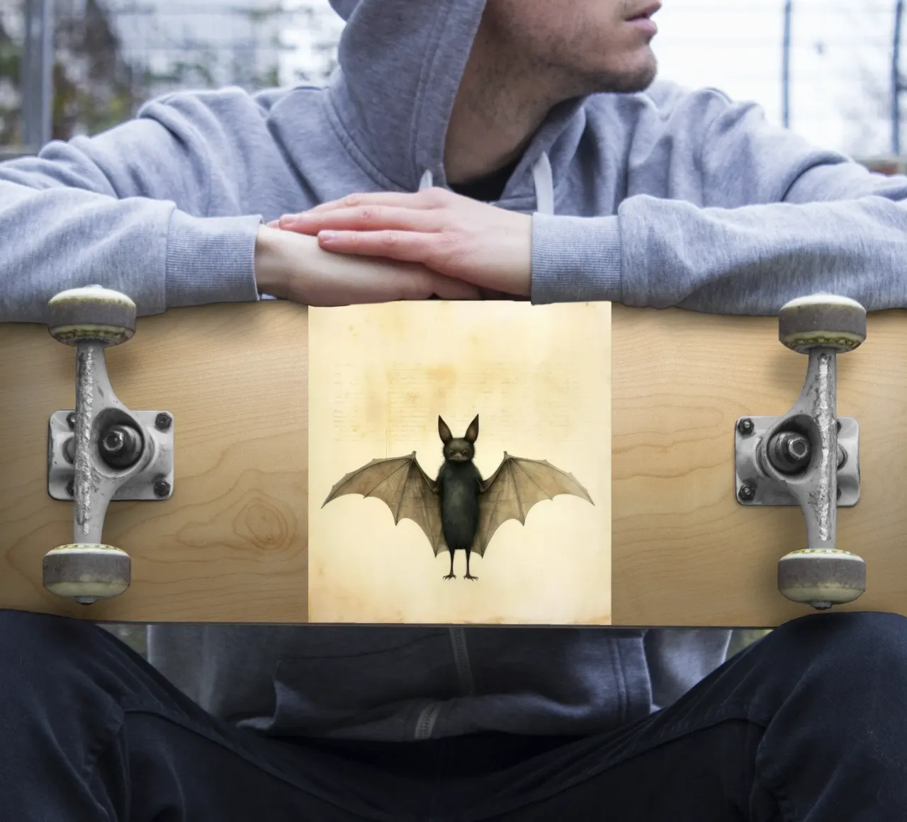Minimum Bat sticker by Minimal Animal Art