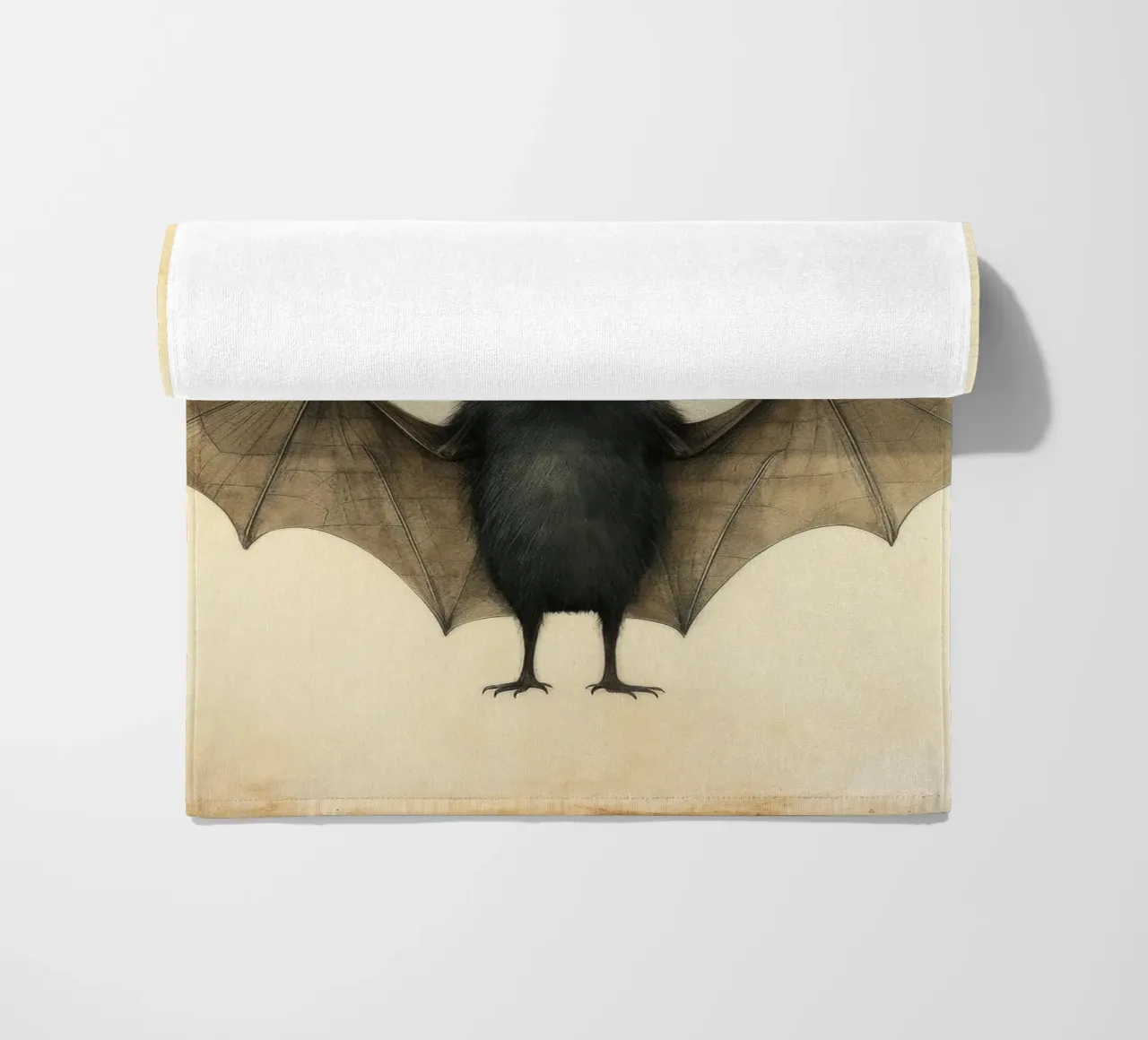 Minimal Bat 2 beach towel by Minimal Animal Art