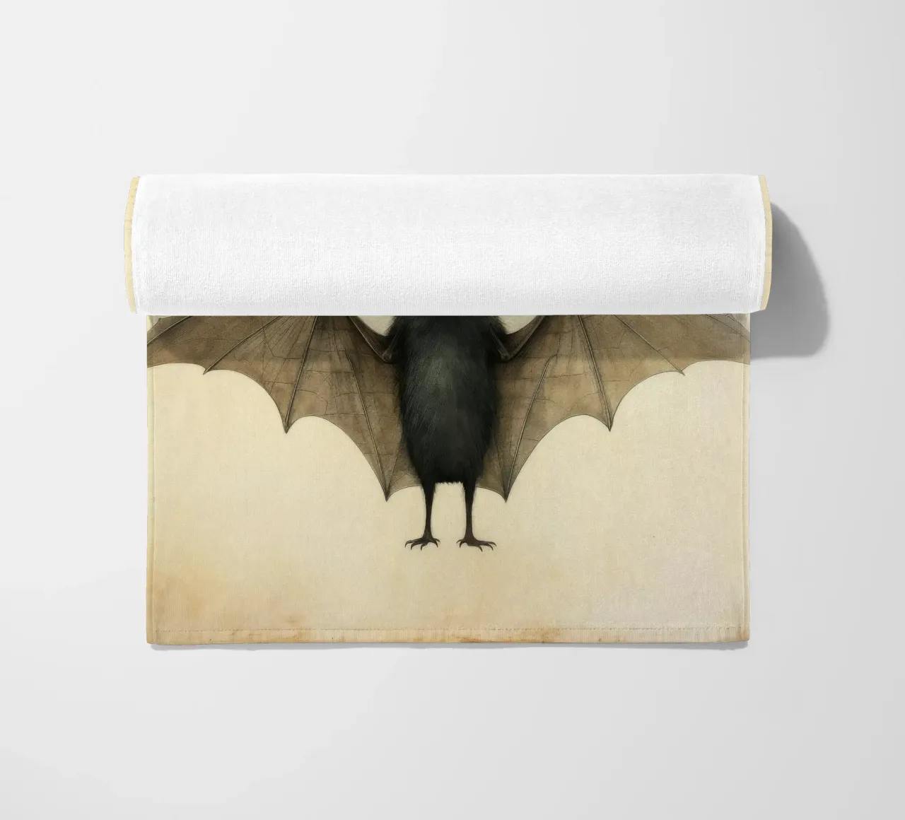 Minimal Bat 2 beach towel by Minimal Animal Art