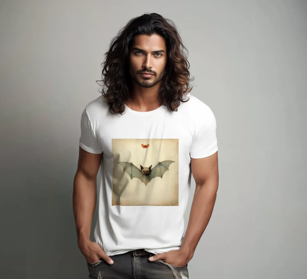 Pipistrello minimo 3 t-shirt da Minimal Animal Art