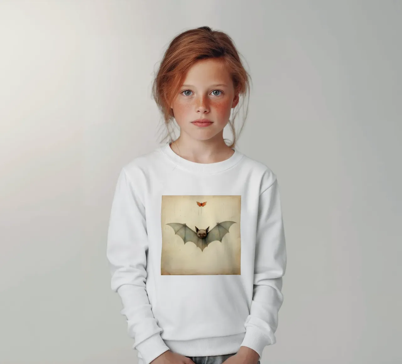 Minimal Bat 3 kids sweatshirt by Minimal Animal Art