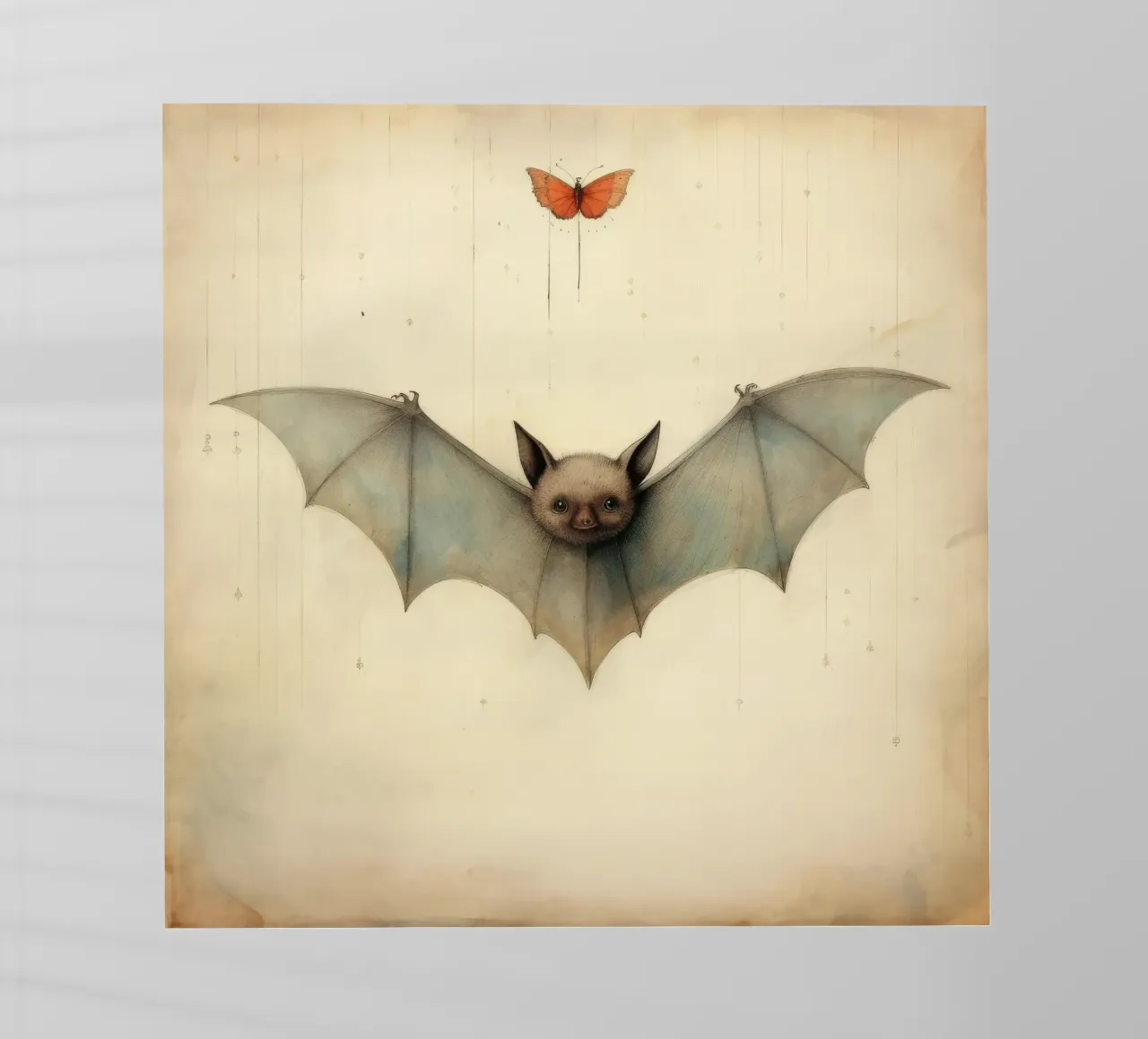 Pipistrello minimo 3 pellicola backlit da Minimal Animal Art